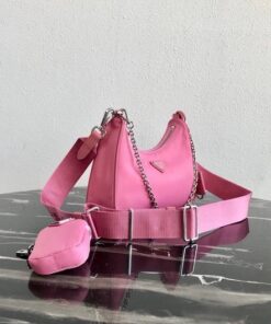 Replica Prada 1BH204 Prada Re-Edition 2005 Nylon Bag Pink