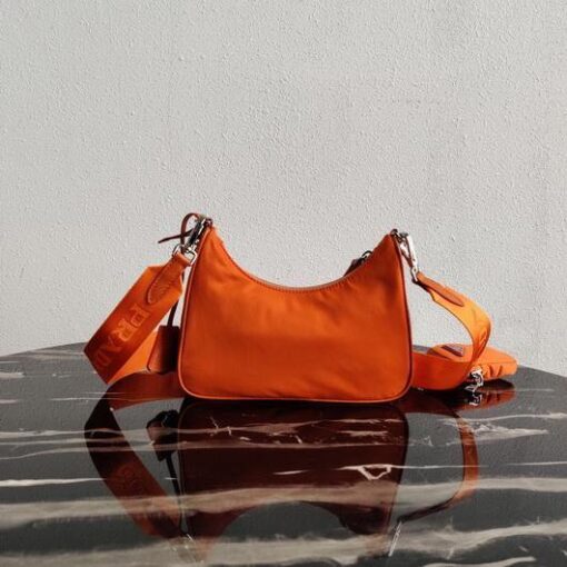 Replica Prada 1BH204 Prada Re-Edition 2005 Nylon Bag Orange 2