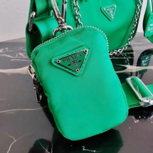 Replica Prada 1BH204 Prada Re-Edition 2005 Nylon Bag Green 5