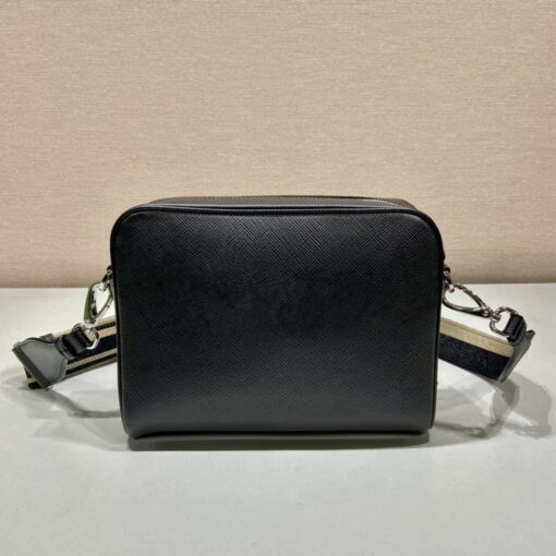 Replica Prada 2VH152 Saffiano leather shoulder bag Black 4