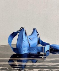 Replica Prada 1BH204 Prada Re-Edition 2005 Nylon Bag Blue