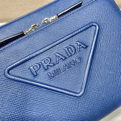 Replica Prada 2VH152 Saffiano leather shoulder bag Blue 3