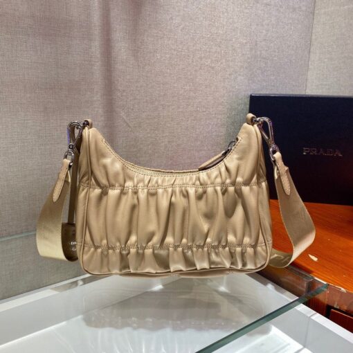 Replica Prada 1BH204 Mini Bags Prada Crossbody Leather bag In Apricot 3