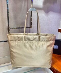 Replica Prada 1BG107 Re Nylon Medium Tote Bag Apricot 2