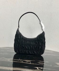 Replica Prada 1NE204 Prada Nylon and Saffiano Leather Mini Bag in Black 2