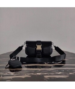 Replica Prada 1BD295 Prada Pocket Nappa Leather Bag Black