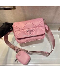 Replica Prada 1BD292 Prada Three In One Nylon Shoulder Bag Pink