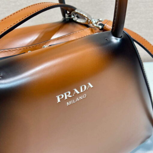 Replica Prada 1BA366 Small brushed leather Prada Supernova handbag Brown 5