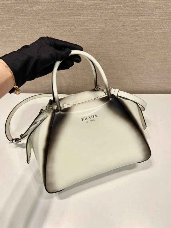 Replica Prada 1BA366 Small brushed leather Prada Supernova handbag White