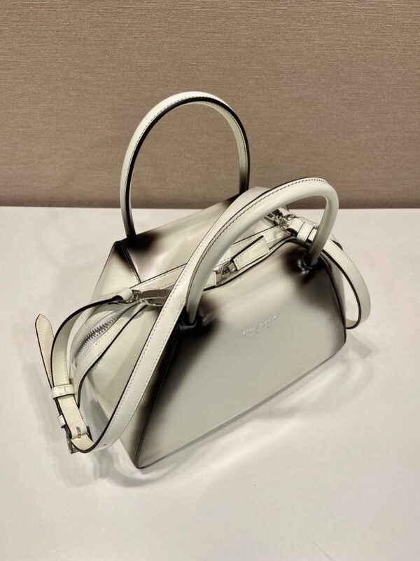 Replica Prada 1BA366 Small brushed leather Prada Supernova handbag White 2