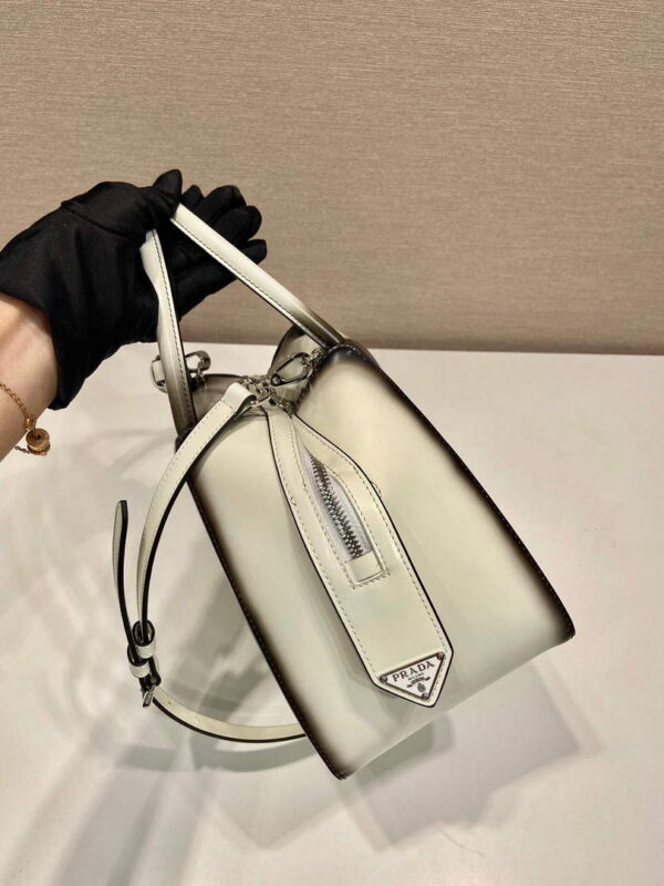 Replica Prada 1BA366 Small brushed leather Prada Supernova handbag White 5