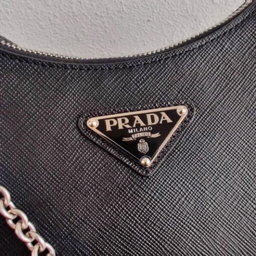 Replica Prada 1BH204 Prada Re-Edition 2005 Saffiano leather Bag in Black Silver 4