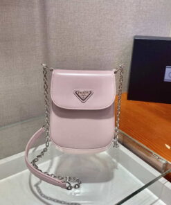 Replica Prada 1BH185 Mini Cleo BRUSHED Leather Pink 2