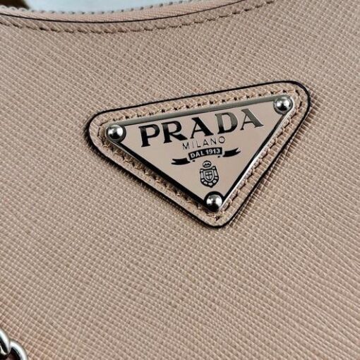 Replica Prada 1BH204 Prada Re-Edition 2005 Saffiano leather Bag in Apricot Silver 5