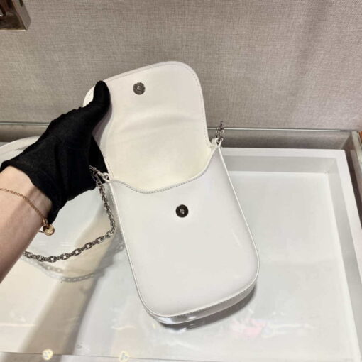 Replica Prada 1BH185 Mini Cleo BRUSHED Leather White 3