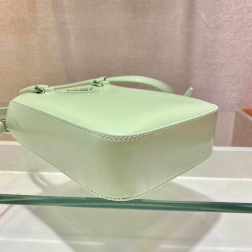 Replica Prada 1BA331 Small Brushed Leather Tote Light Green 6