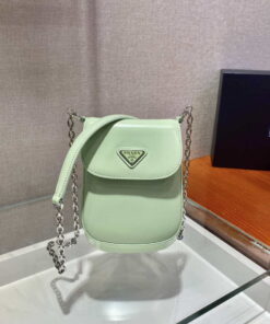 Replica Prada 1BH185 Mini Cleo BRUSHED Leather Green