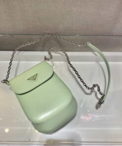 Replica Prada 1BH185 Mini Cleo BRUSHED Leather Green 2