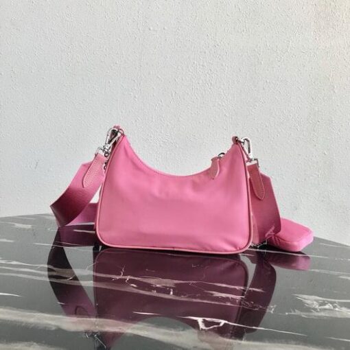 Replica Prada 1BH204 Prada Re-Edition 2005 Nylon Bag Pink 2