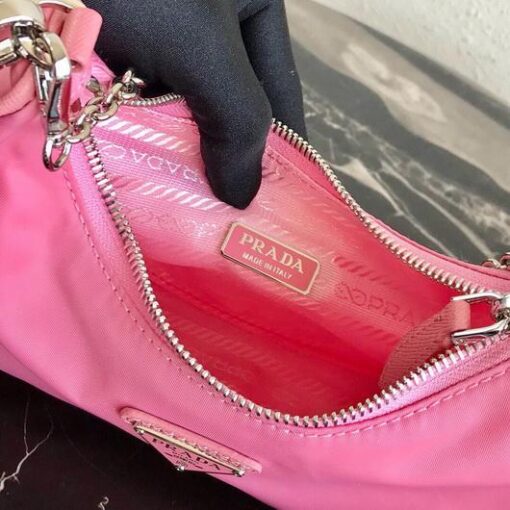 Replica Prada 1BH204 Prada Re-Edition 2005 Nylon Bag Pink 8