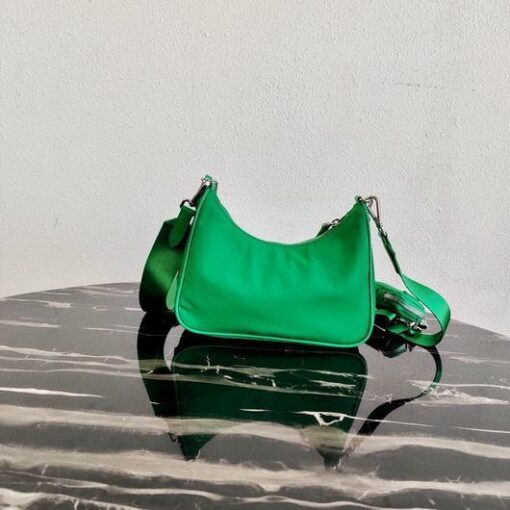 Replica Prada 1BH204 Prada Re-Edition 2005 Nylon Bag Green 2