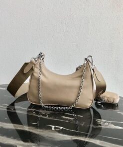 Replica Prada 1BH204 Prada Re-Edition 2005 Nylon Bag Apricot 2