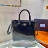 Replica Prada 1BA330 Brushed Leather Tote Bag Light Blue 9