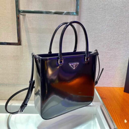 Replica Prada 1BA330 Brushed Leather Tote Bag Black 3