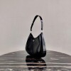 Replica Prada Signaux Nylon and Leather Hobo Bag 1BC160 White 10