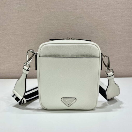 Replica Prada 2VH154 Saffiano leather shoulder bag White 2