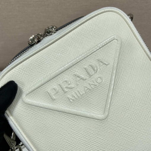 Replica Prada 2VH154 Saffiano leather shoulder bag White 5