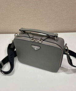 Replica Prada 2VH069 Brique Saffiano leather bag Gray 2