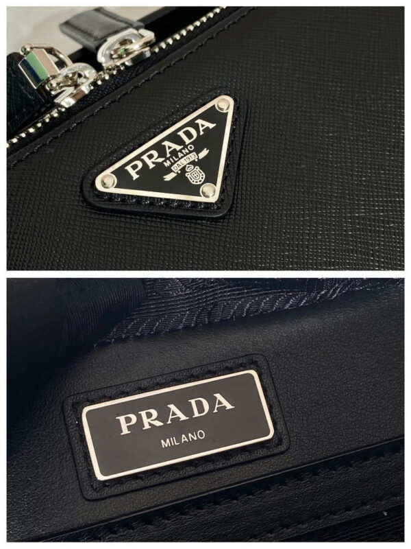 Replica Prada 2VH069 Brique Saffiano leather bag Black 8