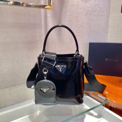 Replica Prada Panier ostrich leather 1BA319 Bag Black