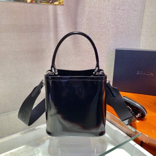 Replica Prada Panier ostrich leather 1BA319 Bag Black 3