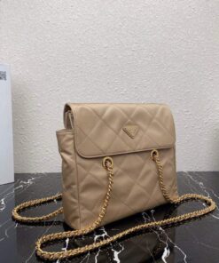 Replica Prada Nylon Vintage Chain Stray Bag 1BD630 Apricot 2