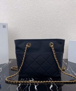 Replica Prada Nylon Vintage Chain Stray Bag 1BD625 Black