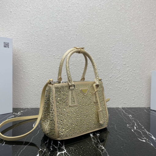 Replica Prada 1BA896 Prada Galleria Saffiano leather small bag Gold 2