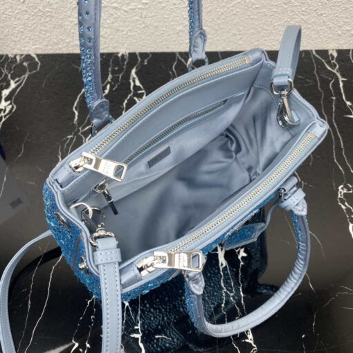 Replica Prada 1BA896 Prada Galleria Saffiano leather small bag Blue 8