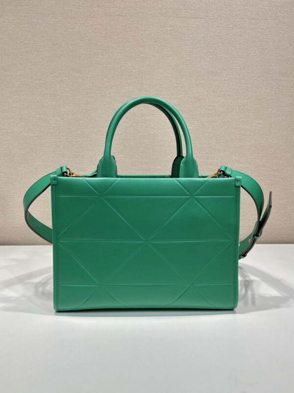 Replica Prada 1BA379 Small leather Prada Symbole bag with topstitching Green 4