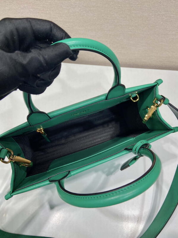 Replica Prada 1BA379 Small leather Prada Symbole bag with topstitching Green 8