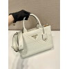 Replica Prada 1BA379 Small leather Prada Symbole bag with topstitching Green 10