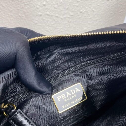 Replica Prada Nylon Vintage Chain Stray Bag 1BD620 Black 8