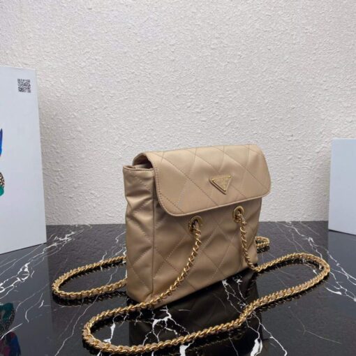 Replica Prada Nylon Vintage Chain Stray Bag 1BD620 Apricot 2