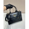 Replica Prada 1BA379 Small leather Prada Symbole bag with topstitching White 9