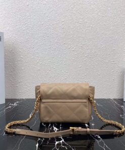 Replica Prada Nylon Vintage Chain rhombus stray Bag 1BD619 Apricot