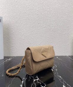 Replica Prada Nylon Vintage Chain rhombus stray Bag 1BD619 Apricot 2