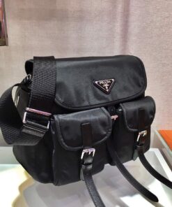 Replica Prada Nylon Shoulder Bag 1BD225 Black 2