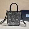 Replica Prada 1BA355 Symbole Jacquard Fabric Micro Bag Orange White 10