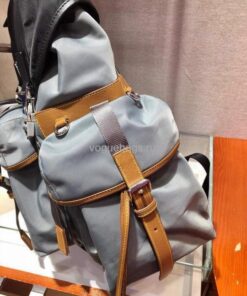 Replica Prada 2VZ074 Nylon Backpack Bag in Gray 2